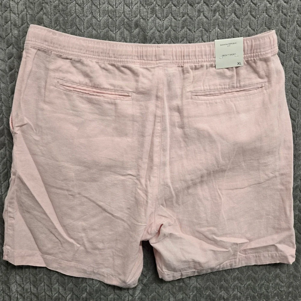 Banana Republic Deck 7 Inch Shorts Mens‎ XL Pink Linen Blend Drawstring